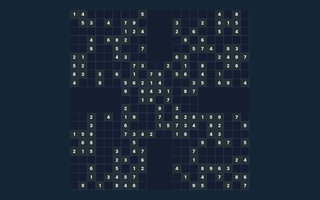 Samurai Sudoku game board